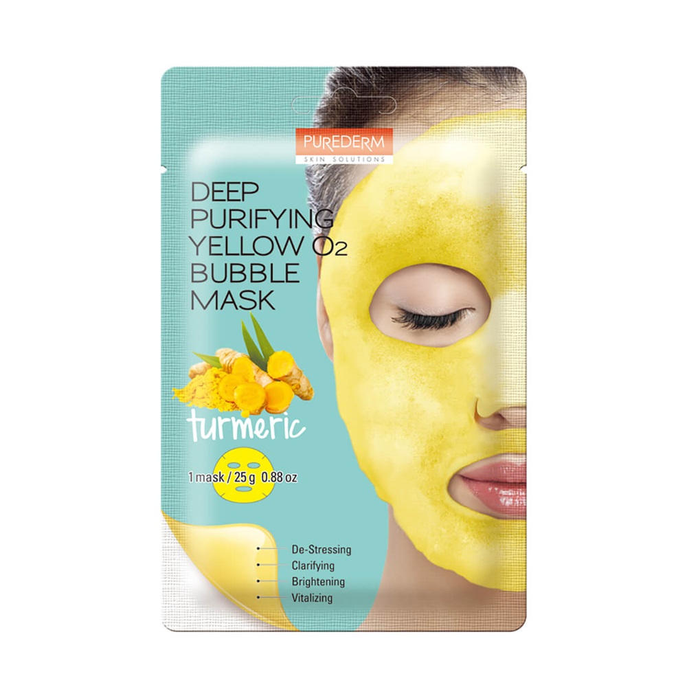 PUREDERM Koreańska bąbelkująca maseczka oczyszczająca do twarzy z kurkumą, 25 g