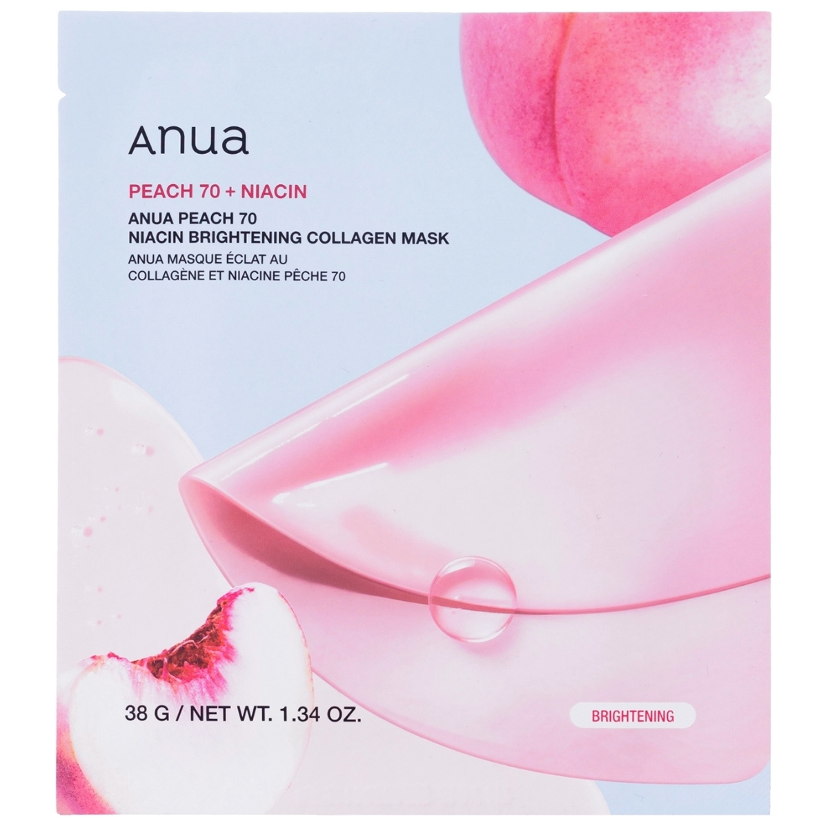 ANUA Peach 70 Niacin Brightening Collagen Mask 38 g - żelowa maska rozjaśniająca