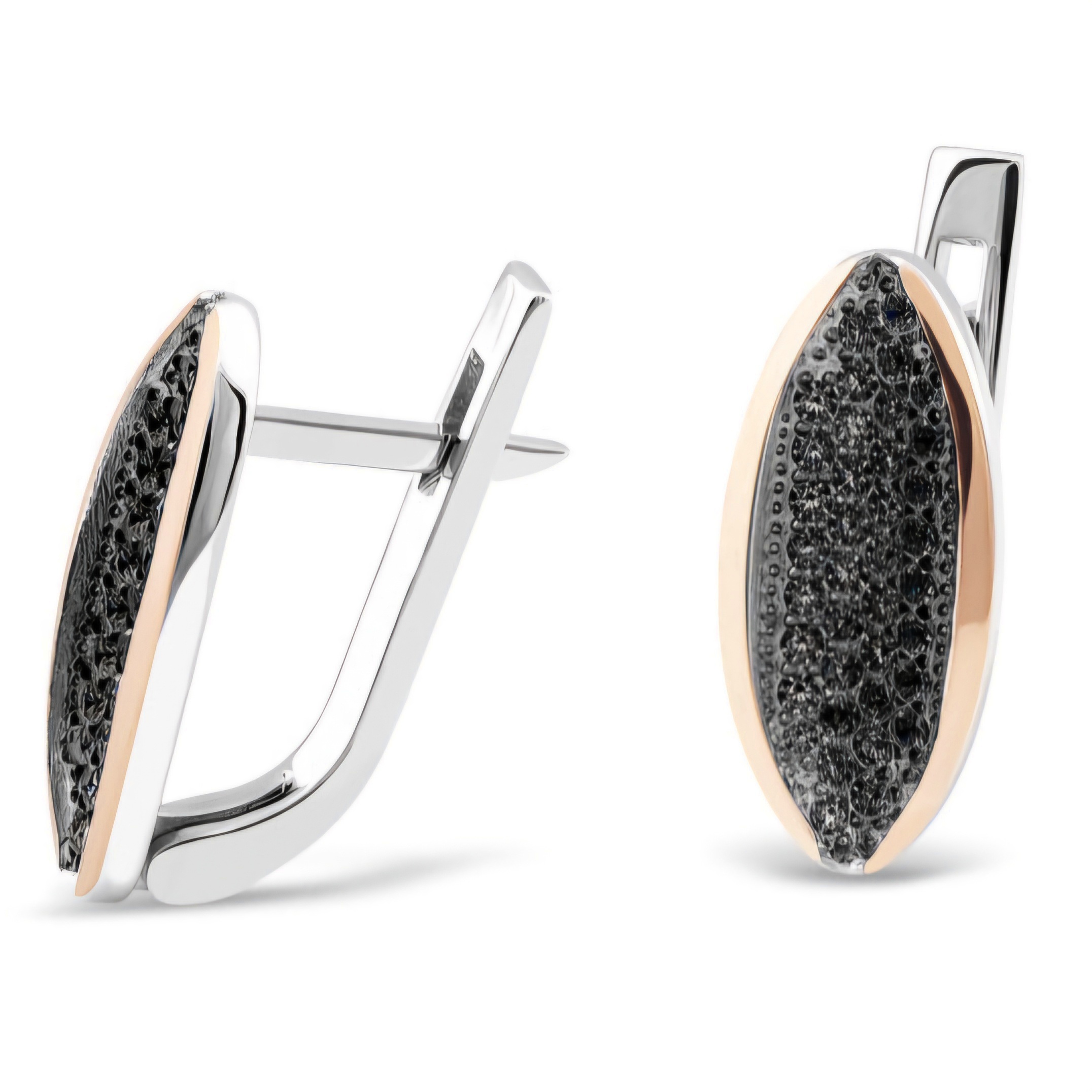 KOLCZYKI SREBRNE ZE ZŁOTEM I CYRKONIAMI 198-1 zdjęcie 1