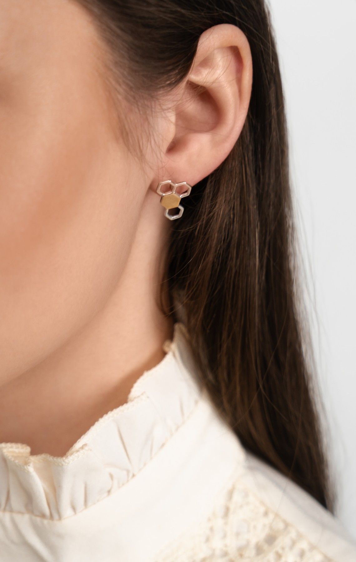 SILBER-OHRRINGE MIT GOLD 0752.50 bild 3