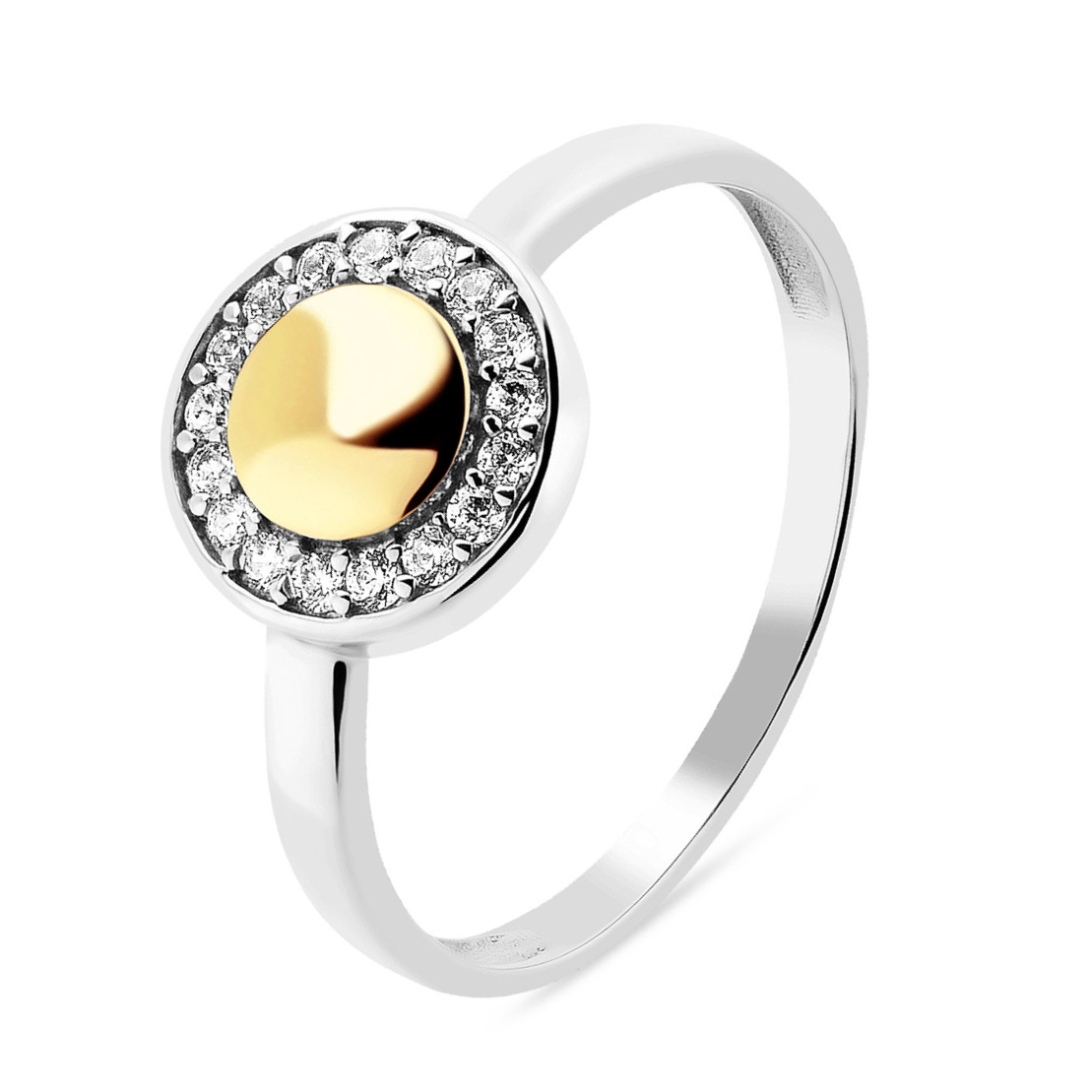 PIERŚCIONEK SREBRNY ZE ZŁOTEM 1603 zdjęcie 1