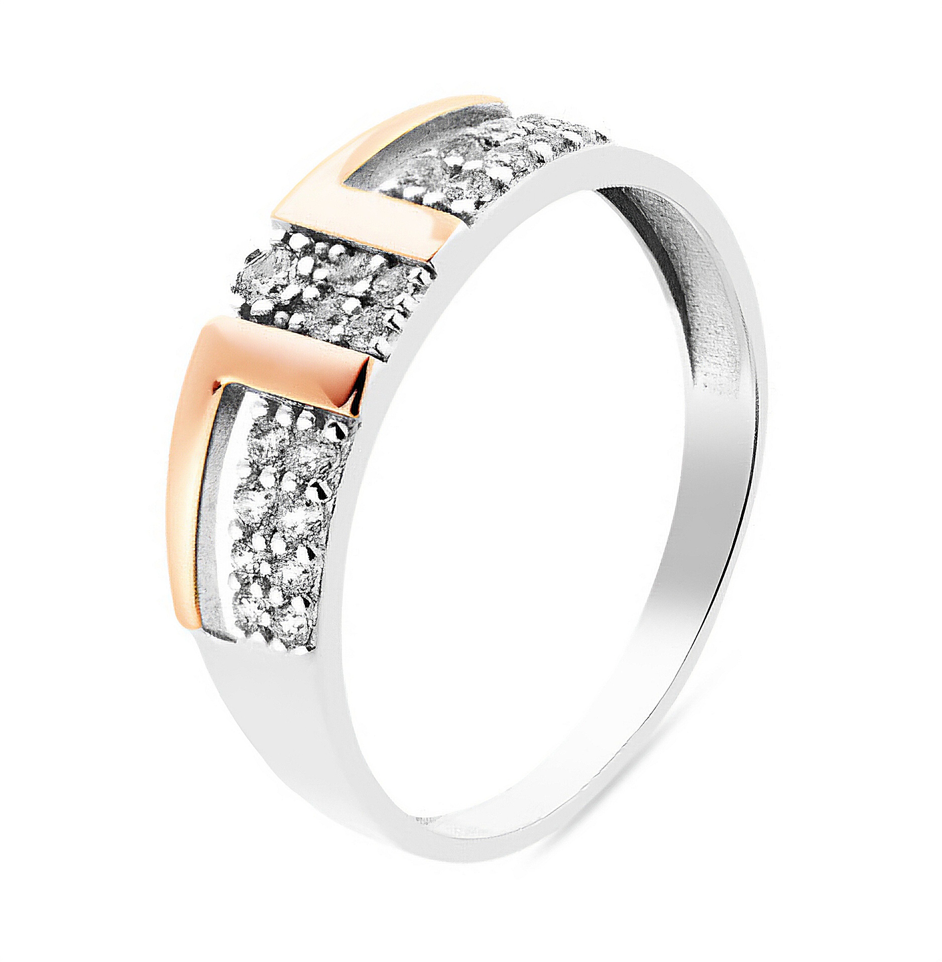 PIERŚCIONEK SREBRNY ZE ZŁOTEM I CYRKONIAMI  1675 zdjęcie 1