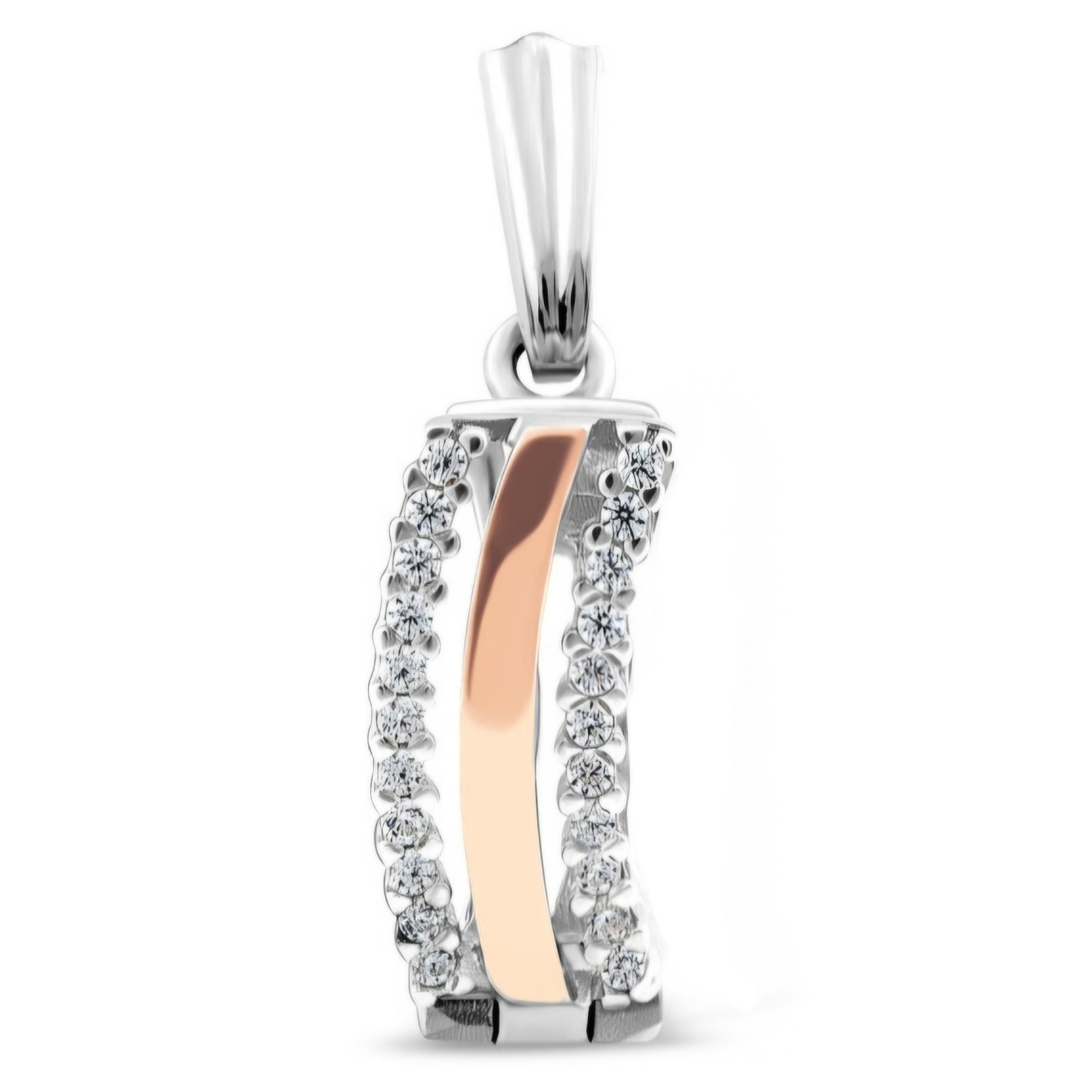 Zawieszka srebrna ze złotem i cyrkoniami 179 zdjęcie 1