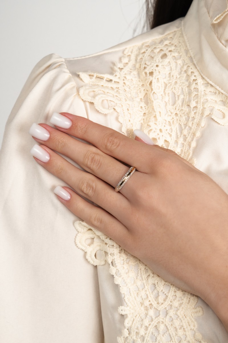 SILBERRING MIT GOLD UND ZIRKONEN 0053.10 bild 3