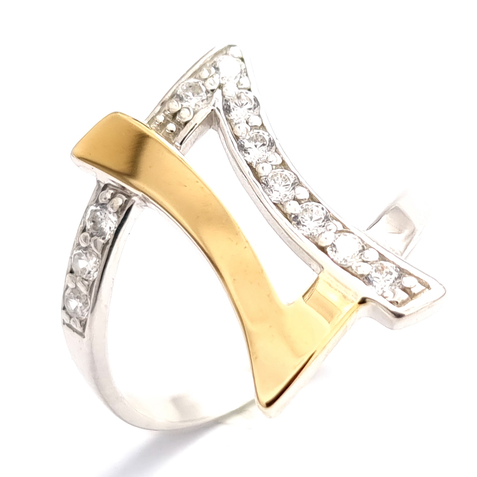 SILBERRING MIT GOLD UND ZIRKONEN 0090.10 bild 1