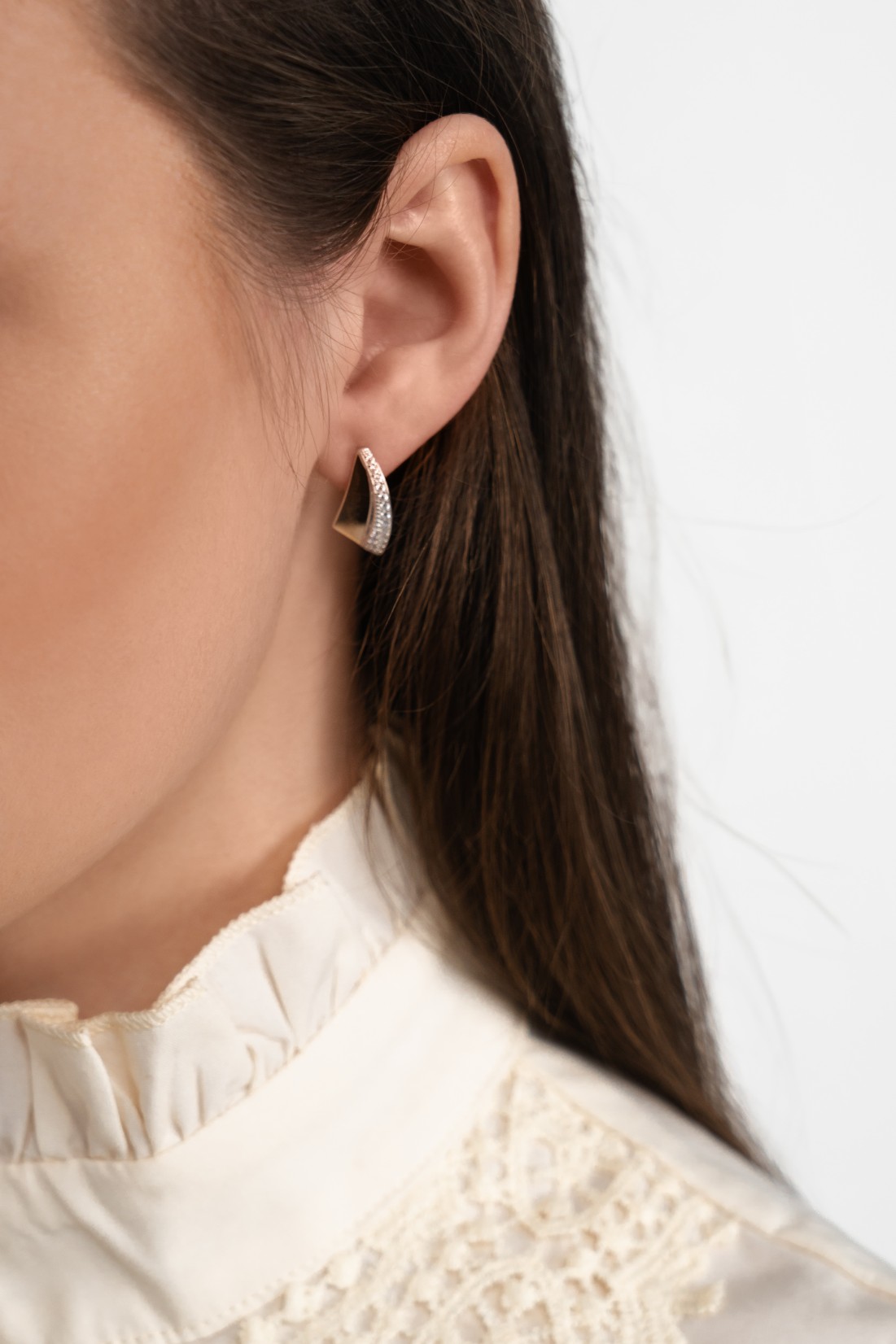 SILBEROHRRINGE MIT GOLD UND ZIRKONIA 0437.10 bild 3