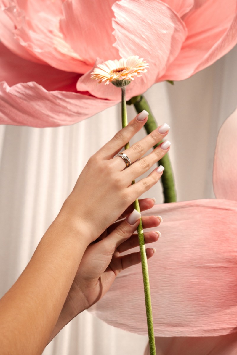 PIERŚCIONEK SREBRNY ZE ZŁOTEM I CYRKONIAMI 1127.16 zdjęcie 2