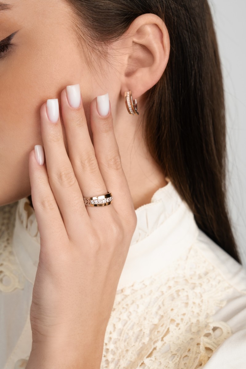 SILBERRING MIT GOLD UND ZIRKONEN 0011.10 bild 3