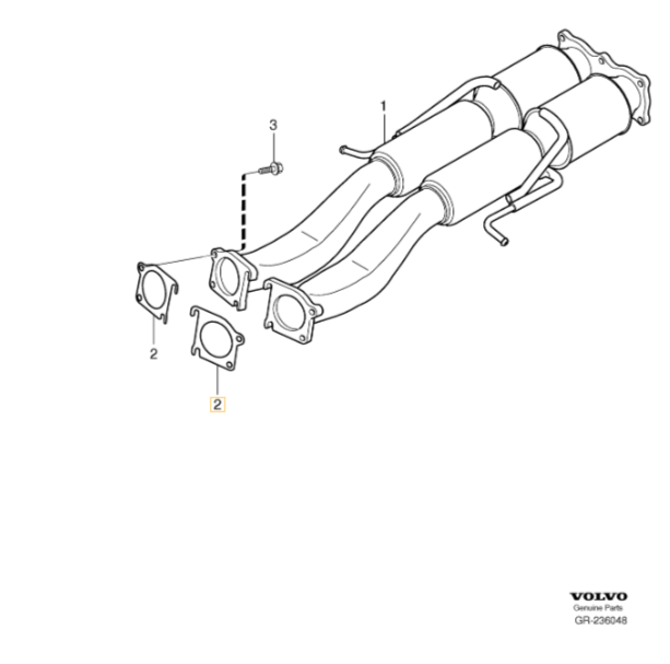 VOLVO S80 XC90 I Katalysator Auspuff Dichtung 4.4 V8 B8444S OE 30713492 - Bild 3 von 7