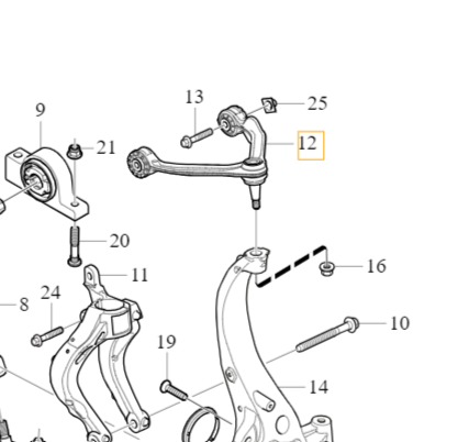 VOLVO S60 III V60 II braccio di controllo superiore anteriore destro OE - Foto 2 di 6