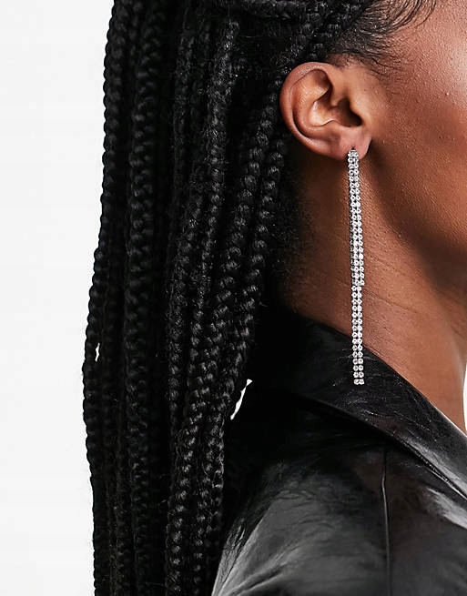 Stalove Złotko - ASOS DESIGN Srebrne Długie Kolczyki Cyrkonie 30458 Stalove Złotko - ASOS DESIGN Srebrne Długie Kolczyki Cyrkonie 30458