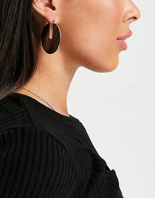 Stalove Złotko - ASOS DESIGN Kolczyki Koła Płaskie Złote Stal