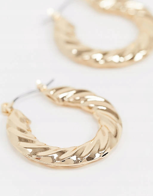 Stalove Złotko - Topshop Kolczyki Koła Kręcone Płaskie Złote Stal Stalove Złotko - Topshop Kolczyki Koła Kręcone Płaskie Złote Stal