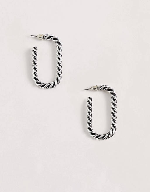Stalove Złotko - Topshop Owalne Kolczyki Kręcone Srebrne Stal Stalove Złotko - Topshop Owalne Kolczyki Kręcone Srebrne Stal