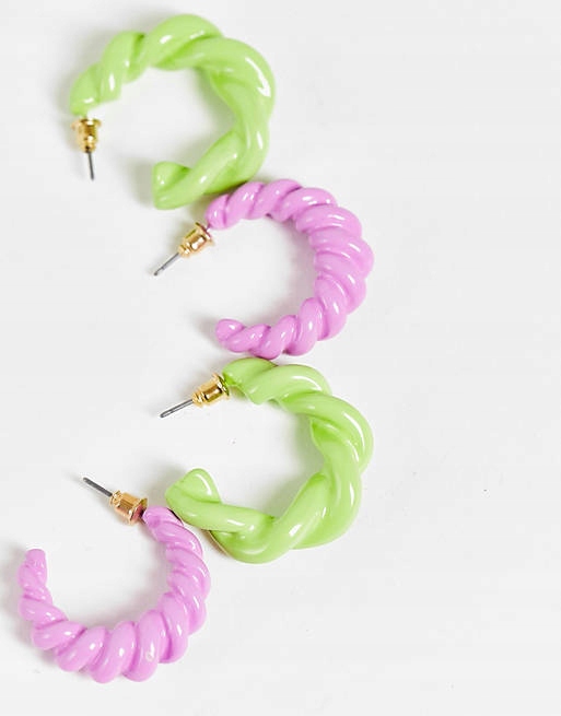 Stalove Złotko - ASOS DESIGN Zestaw 2 kolczyków w kształcie kółek Stalove Złotko - ASOS DESIGN Zestaw 2 kolczyków w kształcie kółek