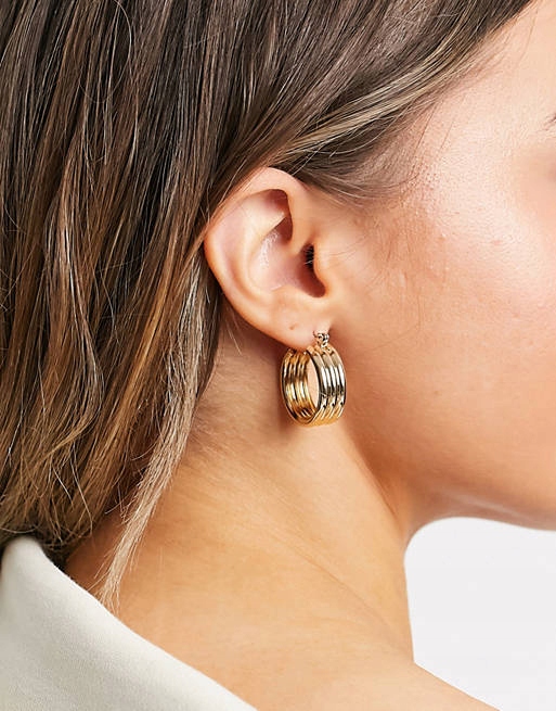 Stalove Złotko - ASOS DESIGN Kolczyki Koła Prążkowane Stalove Złotko - ASOS DESIGN Kolczyki Koła Prążkowane