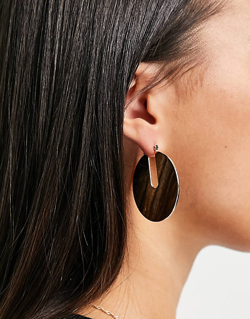 Stalove Złotko - ASOS DESIGN Kolczyki Koła Płaskie Złote Stal