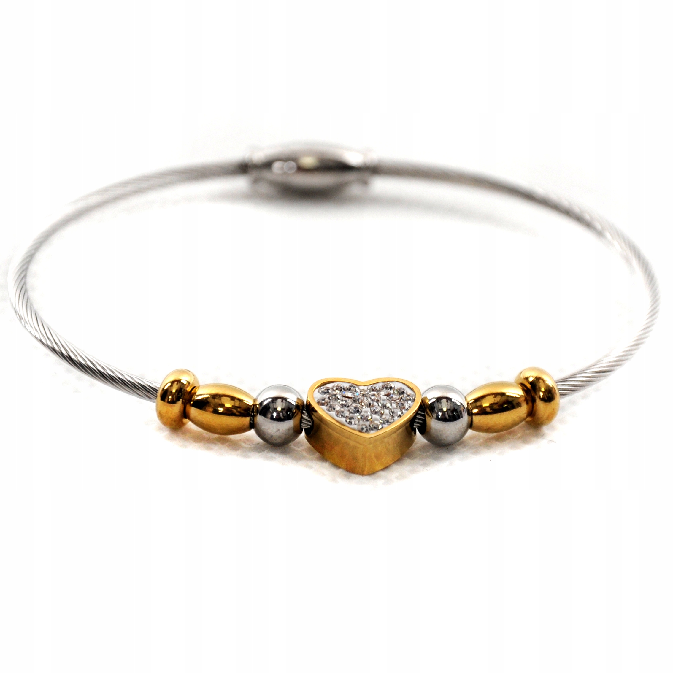 Stalove Złotko - Bransoletka Modułowa Charms Serce Srebrna Stal