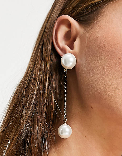 Stalove Złotko - ASOS DESIGN kolczyk z perłą w kolorze złotym 30488