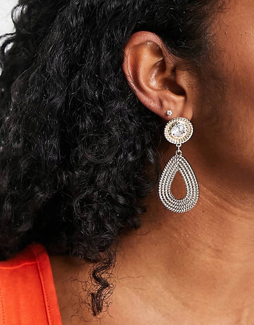 Stalove Złotko - River Island Kolczyki Wiszące Cyrkonie Eleganckie Stalove Złotko - River Island Kolczyki Wiszące Cyrkonie Eleganckie