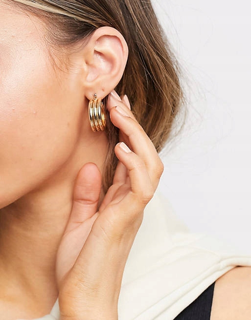 Stalove Złotko - ASOS DESIGN Kolczyki Koła Prążkowane Stalove Złotko - ASOS DESIGN Kolczyki Koła Prążkowane