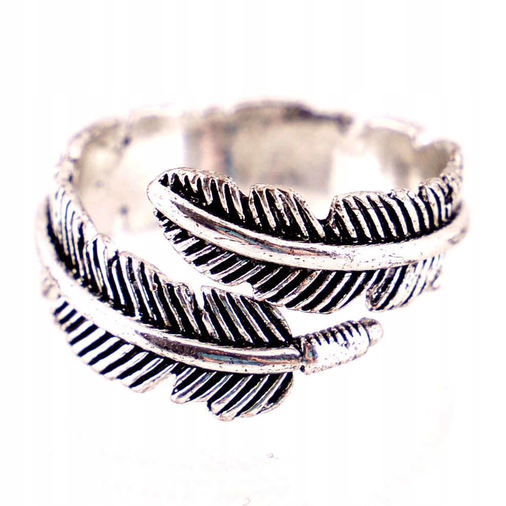 Stalove Złotko - Pierścionek Listki Łączone Srebrne Stal r. 23