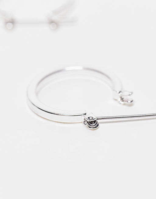 Stalove Złotko - ASOS DESIGN Zestaw 3 srebrnych kolczyków 20 mm