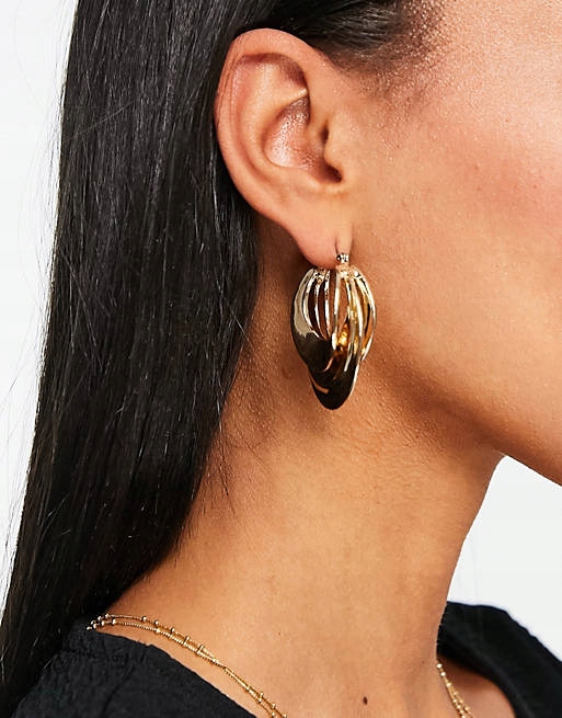 Stalove Złotko - ASOS DESIGN Kolczyki Owale Wiszące Złote Stal 0352 Stalove Złotko - ASOS DESIGN Kolczyki Owale Wiszące Złote Stal 0352