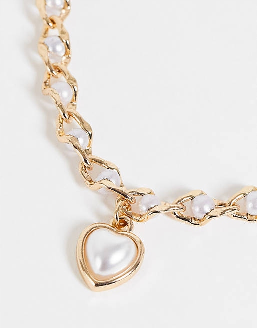 Stalove Złotko - Reclaimed vintage Bransoletki 2szt Perełki Serce