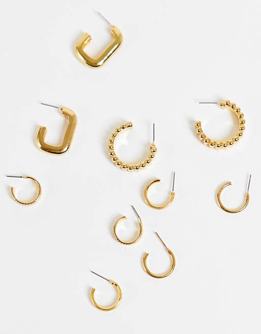 Stalove Złotko - Zestaw 5par Kolczyków Kółek Kół Różne Rozmiary Stalove Złotko - Zestaw 5par Kolczyków Kółek Kół Różne Rozmiary