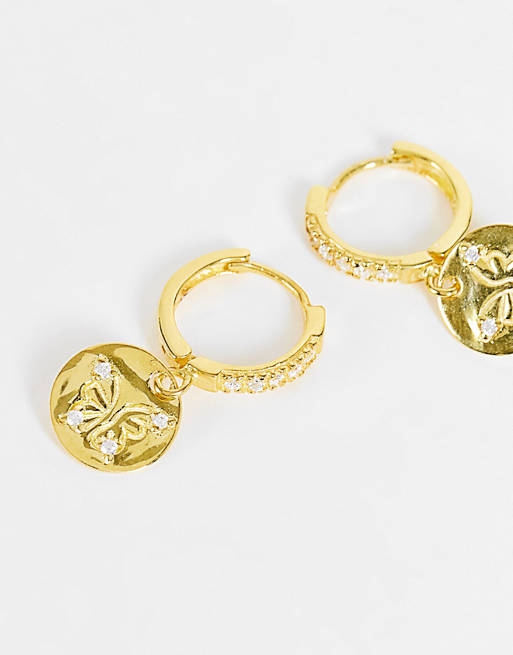 Stalove Złotko - RECLAIMED VINTAGE KOLCZYKI Z MOTYLKIEM 30283