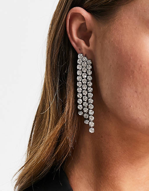 Stalove Złotko - ASOS DESIGN Kolczyki Eleganckie Cyrkonie Wiszące
