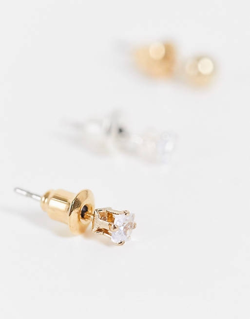 Stalove Złotko - River Island Zestaw 6 par Kolczyki Cyrkonie Kulki Stalove Złotko - River Island Zestaw 6 par Kolczyki Cyrkonie Kulki