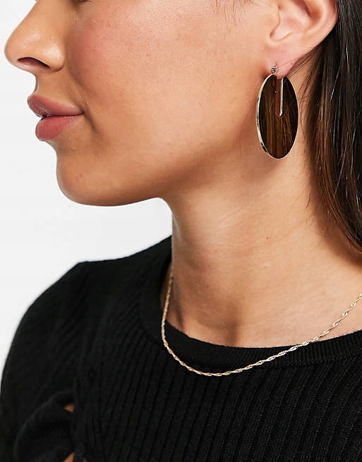 Stalove Złotko - ASOS DESIGN Kolczyki Koła Płaskie Złote Stal