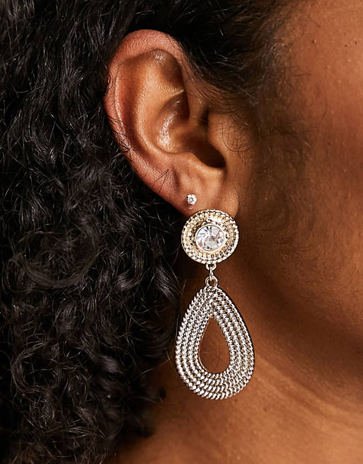 Stalove Złotko - River Island Kolczyki Wiszące Cyrkonie Eleganckie Stalove Złotko - River Island Kolczyki Wiszące Cyrkonie Eleganckie