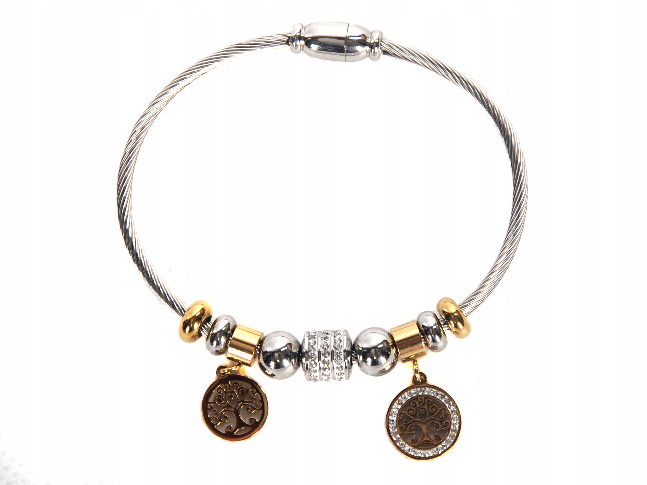 Stalove Złotko - Bransoletka Modułowa Charms Drzewka Srebrna Stal