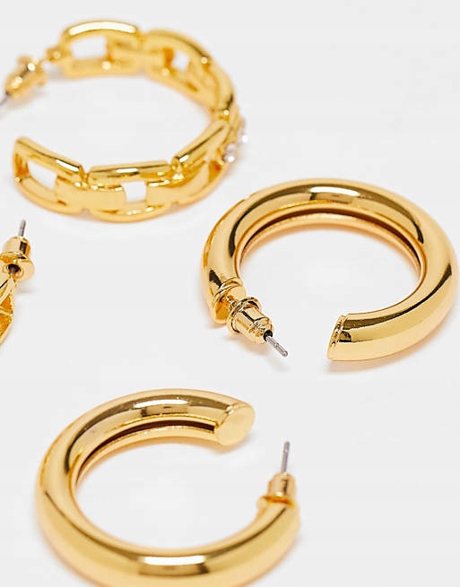 Stalove Złotko - ASOS DESIGN Zestaw 2 kółek pozłacanych 14-k złotem Stalove Złotko - ASOS DESIGN Zestaw 2 kółek pozłacanych 14-k złotem