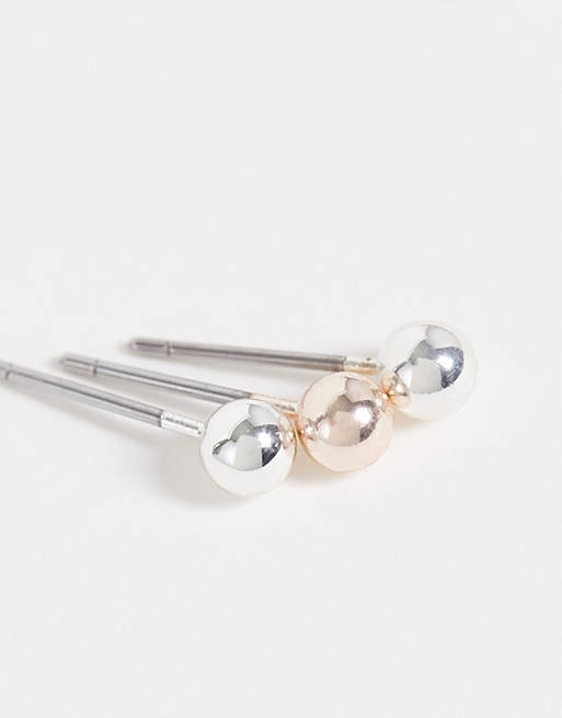 Stalove Złotko - River Island Zestaw 6 par Kolczyki Cyrkonie Kulki Stalove Złotko - River Island Zestaw 6 par Kolczyki Cyrkonie Kulki