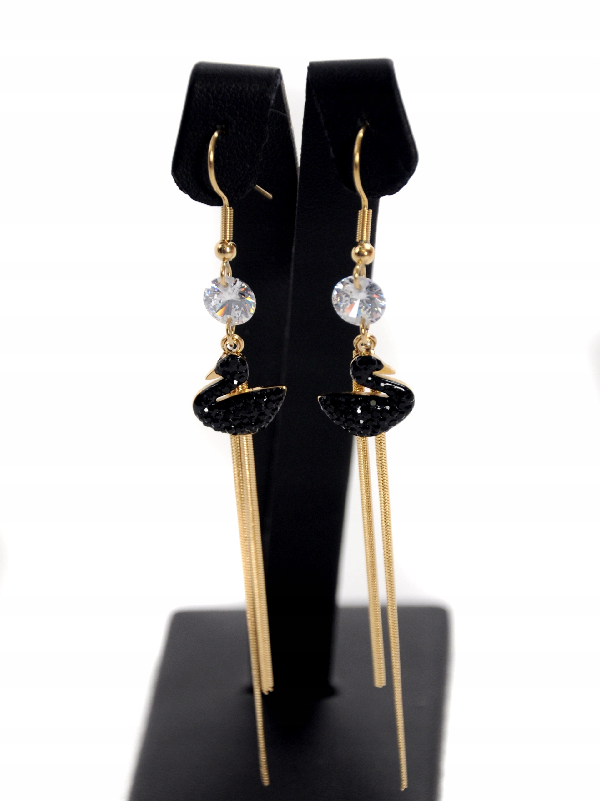 Stalove Złotko - Eleganckie Kolczyki Żyłka Łabędzie Złote Stal