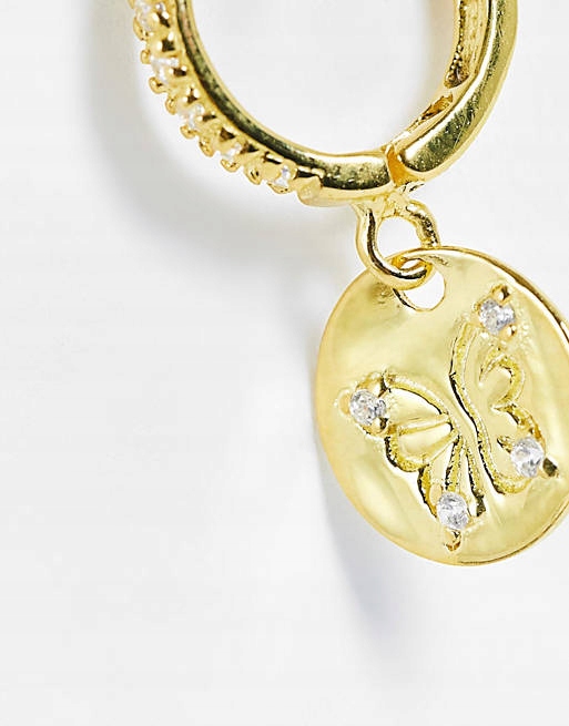 Stalove Złotko - RECLAIMED VINTAGE KOLCZYKI Z MOTYLKIEM 30283