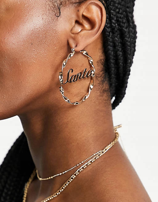 Stalove Złotko - ASOS DESIGN Świąteczne Kolczyki Kółka Santa Złote Stalove Złotko - ASOS DESIGN Świąteczne Kolczyki Kółka Santa Złote