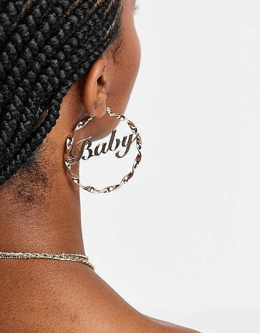 Stalove Złotko - ASOS DESIGN Świąteczne Kolczyki Kółka Santa Złote Stalove Złotko - ASOS DESIGN Świąteczne Kolczyki Kółka Santa Złote
