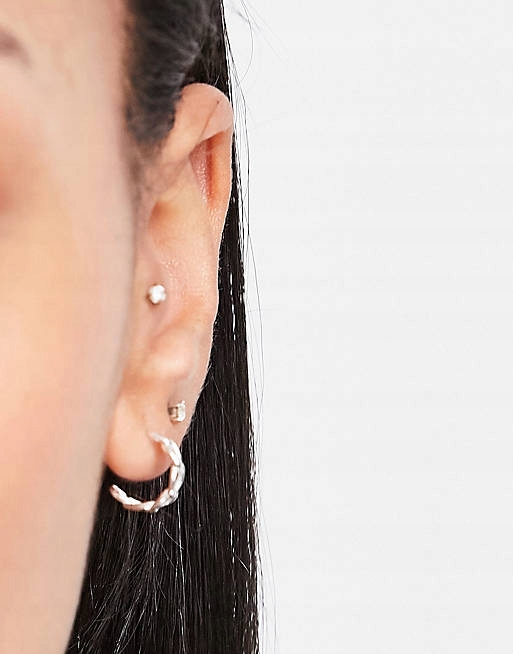 Stalove Złotko - Kingsley Ryan Mini Kolczyki Kółka Plecione Srebrne Stalove Złotko - Kingsley Ryan Mini Kolczyki Kółka Plecione Srebrne