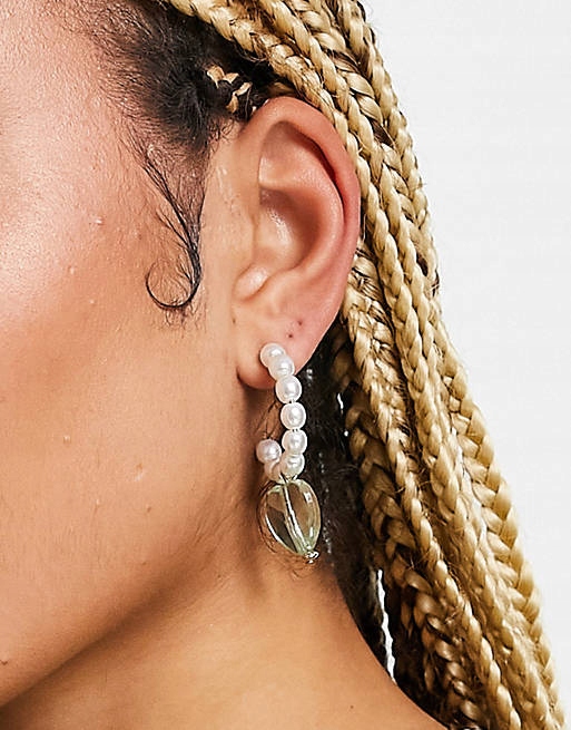 Stalove Złotko - Topshop kolczyki koła Perełki Zielone Serce Stalove Złotko - Topshop kolczyki koła Perełki Zielone Serce