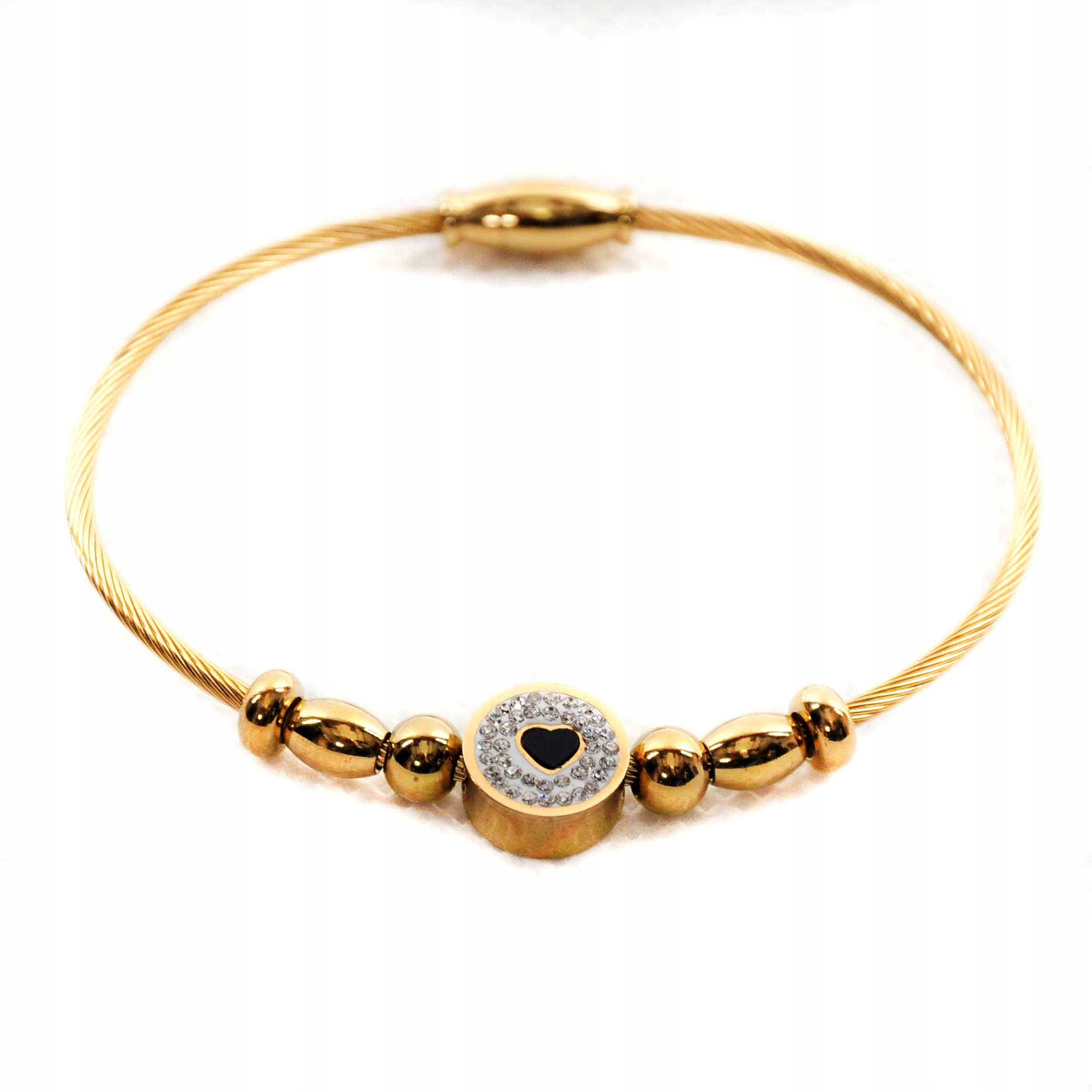 Stalove Złotko - Bransoletka Modułowa Charms Serce Złota Stal