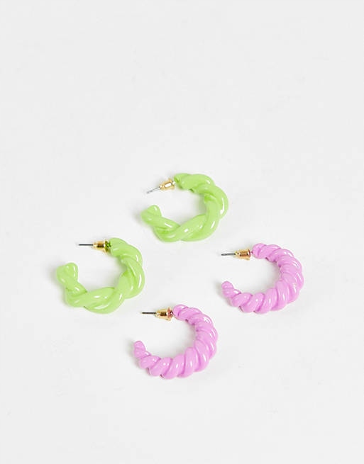 Stalove Złotko - ASOS DESIGN Zestaw 2 kolczyków w kształcie kółek Stalove Złotko - ASOS DESIGN Zestaw 2 kolczyków w kształcie kółek
