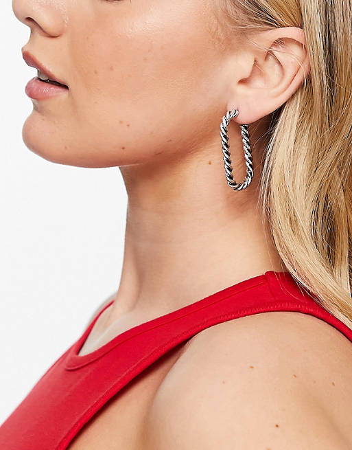 Stalove Złotko - Topshop Owalne Kolczyki Kręcone Srebrne Stal Stalove Złotko - Topshop Owalne Kolczyki Kręcone Srebrne Stal