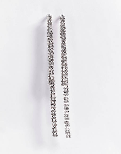 Stalove Złotko - ASOS DESIGN Srebrne Długie Kolczyki Cyrkonie 30458 Stalove Złotko - ASOS DESIGN Srebrne Długie Kolczyki Cyrkonie 30458