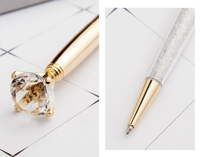 długopis Z DIAMENTEM i KRYSZTAŁKAMI biały damski