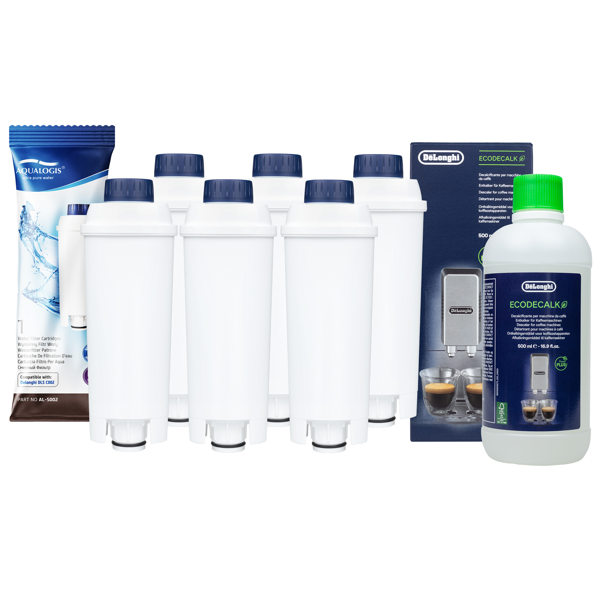 Aqualogis AL-S002 Filter und DeLonghi EcoDecalk Set